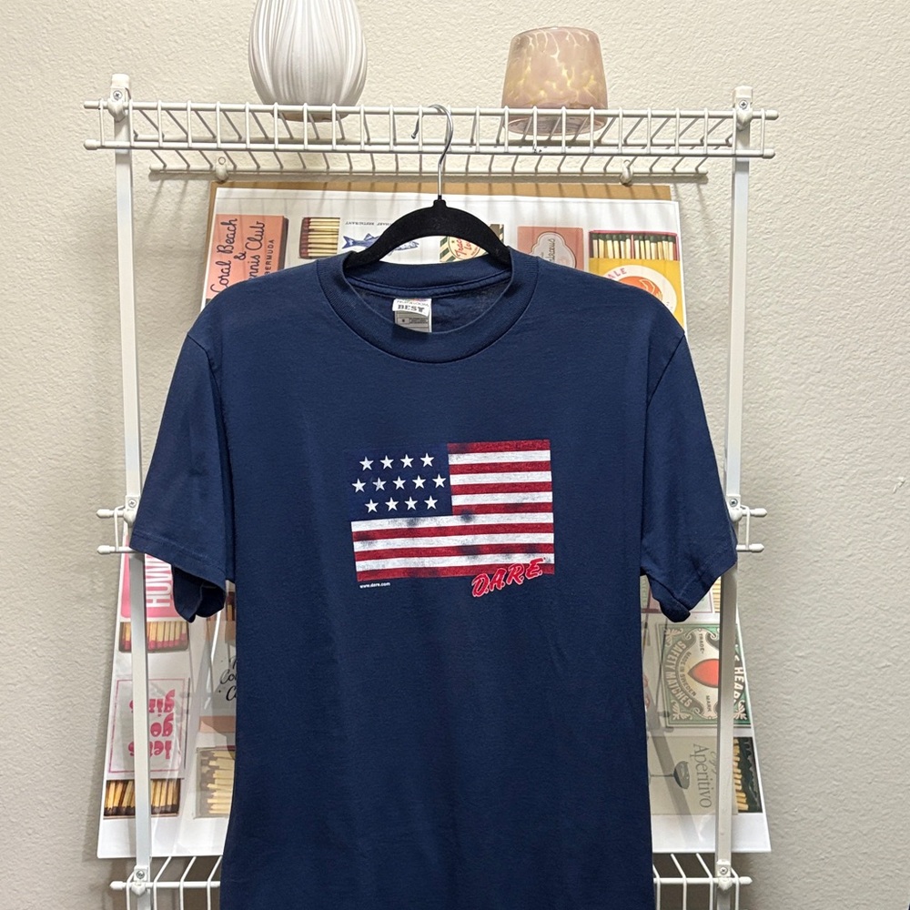 Fruit of the Loom American Flag Tee - Dark Blue